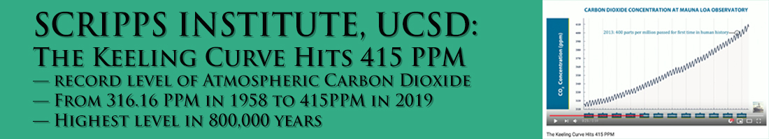 Science - Breaking - Scripps Institute Reports CO2 at 415PPM - Keeling Curve Graph shows highest concentration in 800,000 years